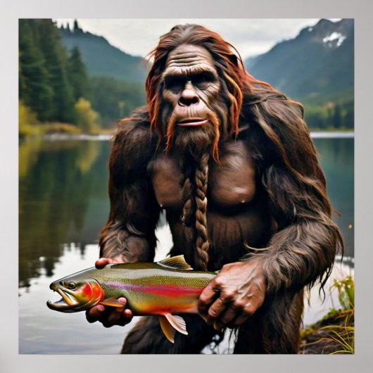 Bigfoot en forel poster (Voorkant)