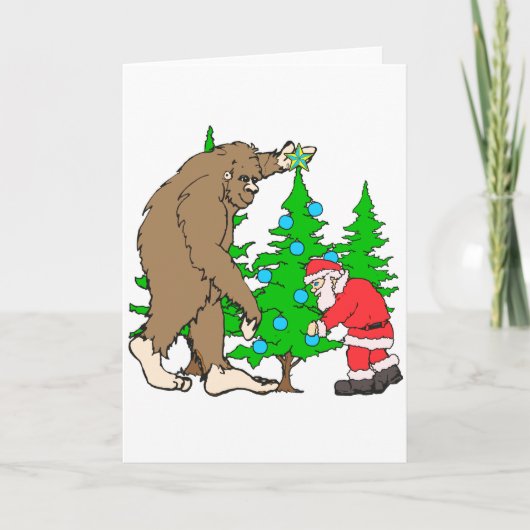Bigfoot en Kerstmis Feestdagen Kaart (Voorkant)