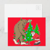 Bigfoot en Kerstmis Feestdagenkaart (Voorkant / Achterkant)