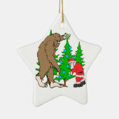 Bigfoot en Kerstmis Keramisch Ornament (Rechts)