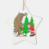 Bigfoot en Kerstmis Keramisch Ornament (Links)