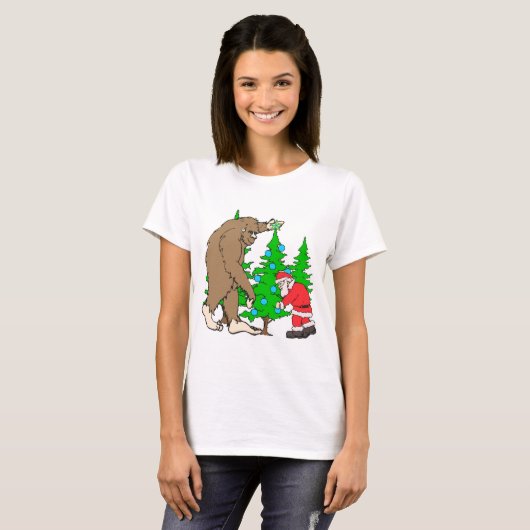 Bigfoot en Kerstmis T-shirt (Voorkant volledig)