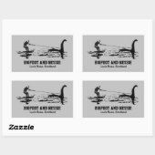 Bigfoot en Nessie Loch Ness Gepersonaliseerde Teks Rechthoekige Sticker (Vel)