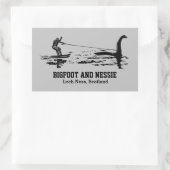Bigfoot en Nessie Loch Ness Gepersonaliseerde Teks Rechthoekige Sticker (Tas)