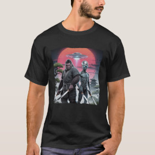 Bigfoot En Ninja Alien Vintage Japanse Samurai U T-shirt