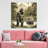 Bigfoot en RV Camper Canvas Afdruk (Insitu (Woonkamer))
