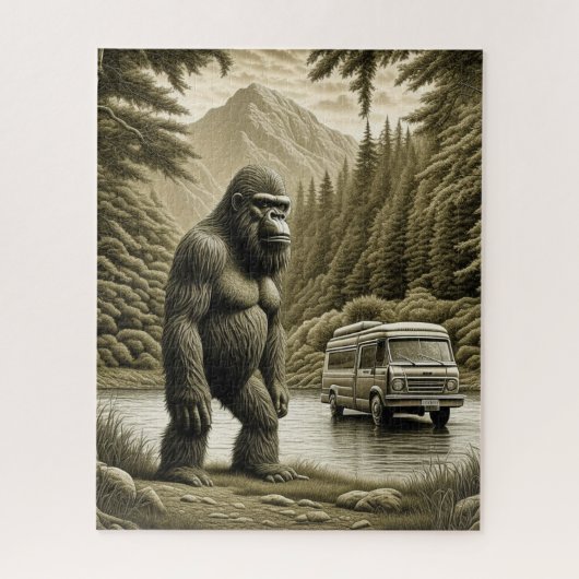 Bigfoot en RV Camper Legpuzzel (Verticaal)