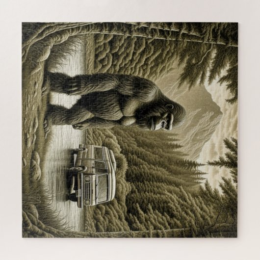 Bigfoot en RV Camper Legpuzzel (Horizontaal)