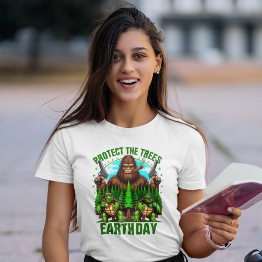 Bigfoot en twee schildpadden: gewapende ontmoeting t-shirt