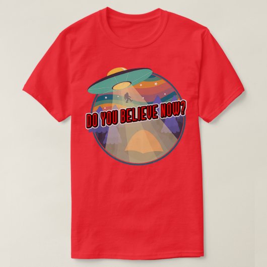 Bigfoot en UFOs geloven u nu Retro T-shirt (Design voorkant)