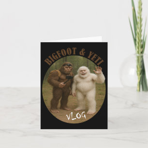 Bigfoot en vriend Vlog Funny Meme Hiking Selfie S Kaart