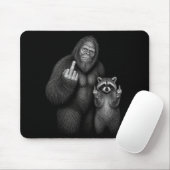 Bigfoot en Wasbeer Middenvinger Muismat (Met muis)