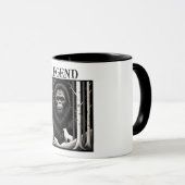 Bigfoot en witte wolf in berkenbos mok (Voorkant rechts)