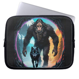 Bigfoot en Wolf Portal Laptop Sleeve