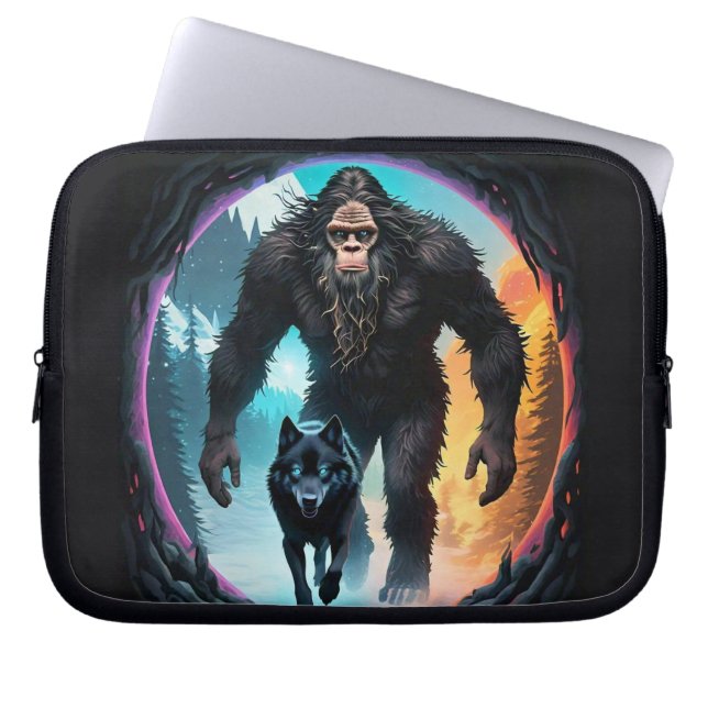 Bigfoot en Wolf Portal Laptop Sleeve (Voorkant)