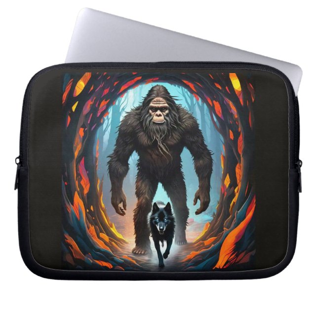 Bigfoot en Wolf Portal Laptop Sleeve (Voorkant)