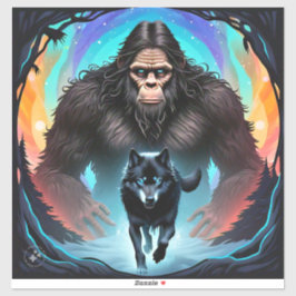Bigfoot en Wolf Portal Sticker