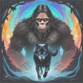 Bigfoot en Wolf Portal Sticker (Voorkant)