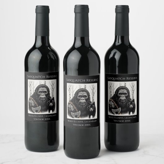 Bigfoot en Wolf Wijn Etiket (Flessen)