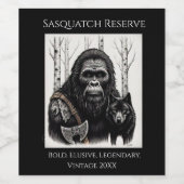 Bigfoot en Wolf Wijn Etiket (Enkel label)