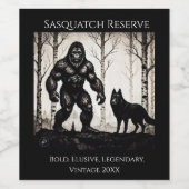 Bigfoot en Wolf Wijn Etiket (Enkel label)