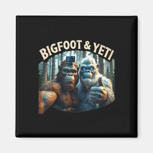 Bigfoot en yeti selfie cryptid squatch jager magneet (Voorkant)