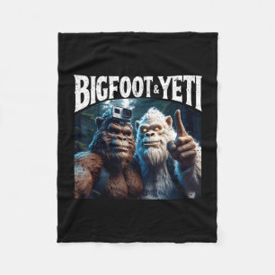 Bigfoot en yeti selfie grappig kamperen wandelen c fleece deken