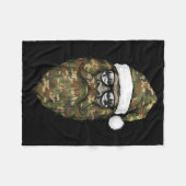 Bigfoot Face Sungles Santa Christmas Camo Xmas Sas Fleece Deken (Voorkant (Horizontaal))