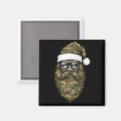 Bigfoot Face Sungles Santa Christmas Camo Xmas Sas Magneet (Voorkant / Achterkant)