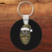 Bigfoot Face Sungles Santa Christmas Camo Xmas Sas Sleutelhanger (Voorkant)