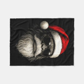 Bigfoot Face Sungles Santa Christmas Funny Xmas Sa Fleece Deken (Voorkant (Horizontaal))