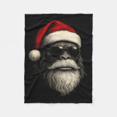 Bigfoot Face Sungles Santa Christmas Funny Xmas Sa Fleece Deken (Voorkant)