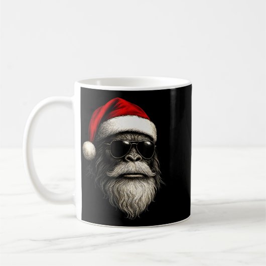 Bigfoot Face Sungles Santa Christmas Funny Xmas Sa Koffiemok (Links)