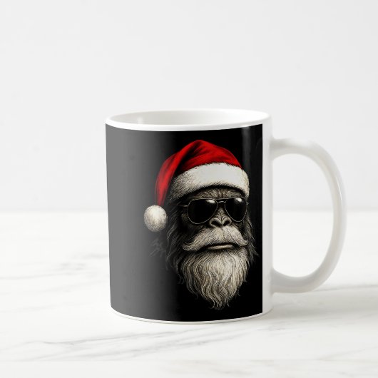 Bigfoot Face Sungles Santa Christmas Funny Xmas Sa Koffiemok (Rechts)