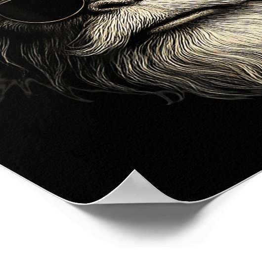 Bigfoot Face Sungles Santa Christmas Funny Xmas Sa Poster (Hoek)