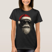Bigfoot Face Sungles Santa Christmas Funny Xmas Sa T-shirt (Voorkant)