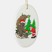 Bigfoot familie en Santa Keramisch Ornament (Rechts)