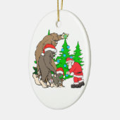 Bigfoot familie en Santa Keramisch Ornament (Links)