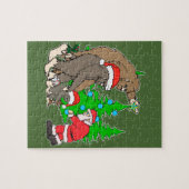 Bigfoot familie en Santa Legpuzzel (Horizontaal)