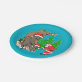 Bigfoot familie en Santa Papieren Bordje (Gekanteld)