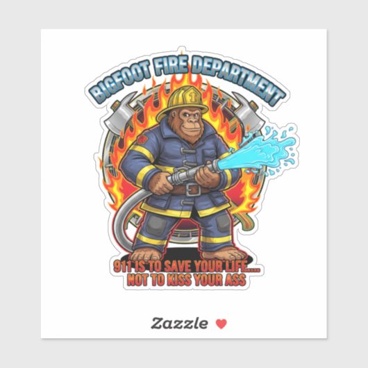 Bigfoot FD 911 is to Save Your Life Sticker (Vel)