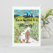 Bigfoot feestkaart kaart (Staand voorkant)