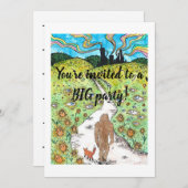 Bigfoot feestkaart kaart (Voorkant / Achterkant)