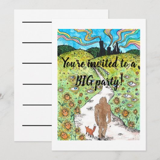 Bigfoot-feestkaart Kaart (Voorkant / Achterkant)