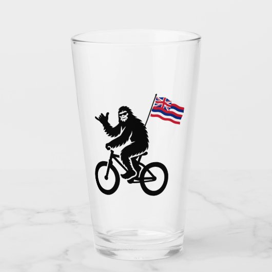 Bigfoot Fiets Hawaii Vlag Glas (Voorkant)