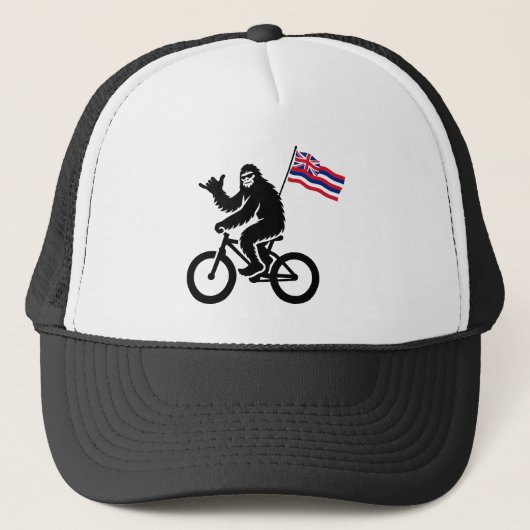 Bigfoot Fiets Hawaii Vlag Trucker Pet (Voorkant)
