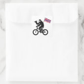 Bigfoot Fiets Hawaii Vlag Vierkante Sticker (Tas)