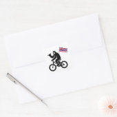 Bigfoot Fiets Hawaii Vlag Vierkante Sticker (Envelop)