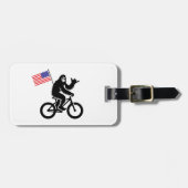 Bigfoot Fietsen Amerikaanse vlag Bagagelabel (Voorkant horizontaal)
