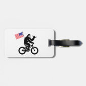 Bigfoot Fietsen Amerikaanse vlag Bagagelabel (Achterkant horizontaal)